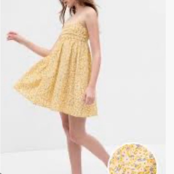 GAP Dresses & Skirts - NWT Gap Yellow floral baby doll dress size Large